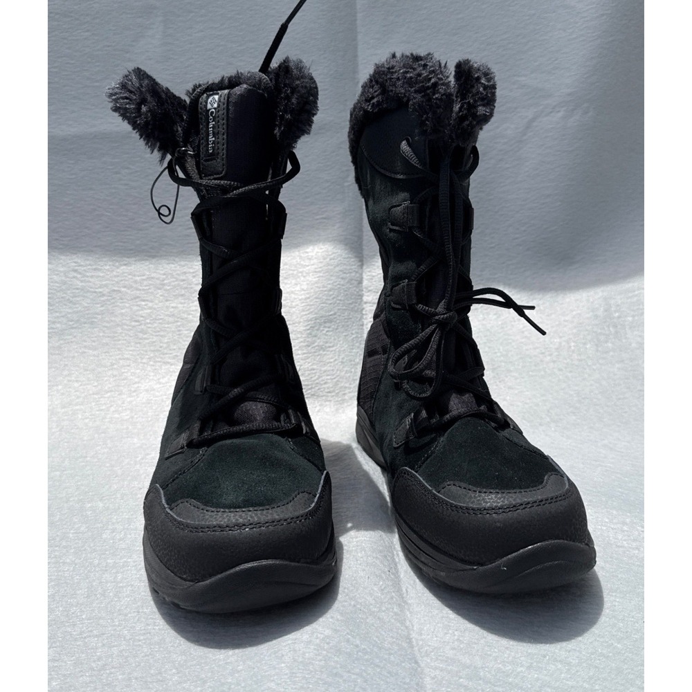 Columbia Ice Maiden II Winter Boots Womens 10 Black Waterproof Omni Grip Quilted - Picture 7 of 15
